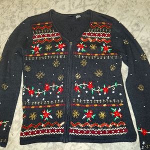 Erika Holiday Zip Sweater